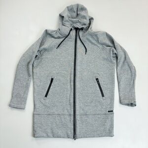 ATHLETA Stronger Long CYA Hoodie Jacket Small Full Zip Heather Gray